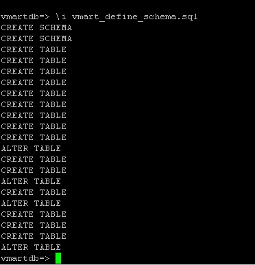 Define vmart database script (tutorial)