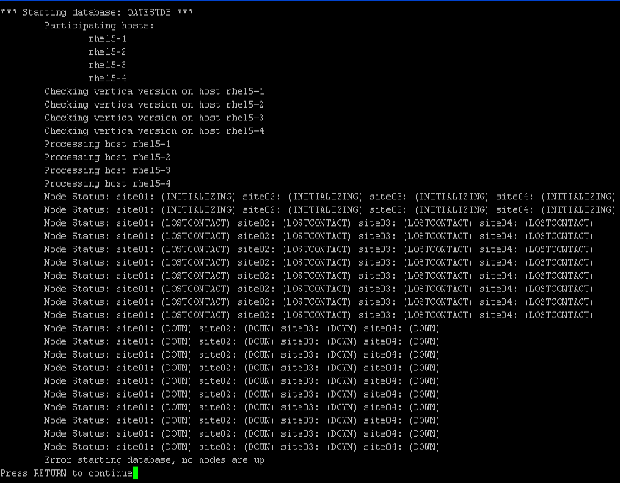 Recovery message after unclean shutdown