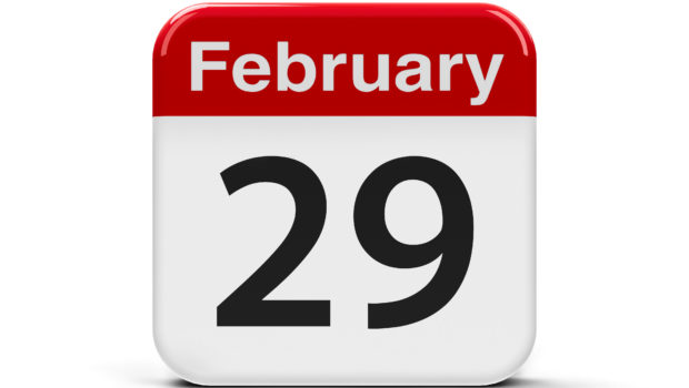 Calendar February 29 for Leap Year