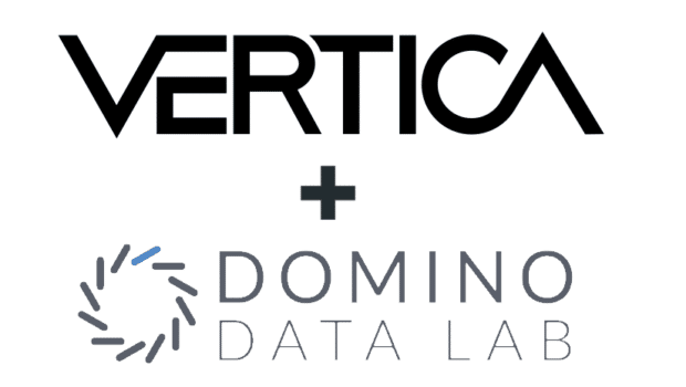 Vertica plus Domino Data Lab logos